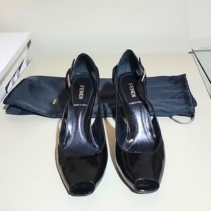 FENDI black Patent shoes.